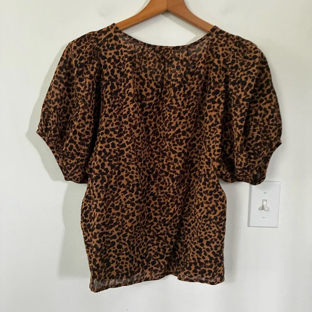 Madewell Leopard Puff Sleeve Blouse
